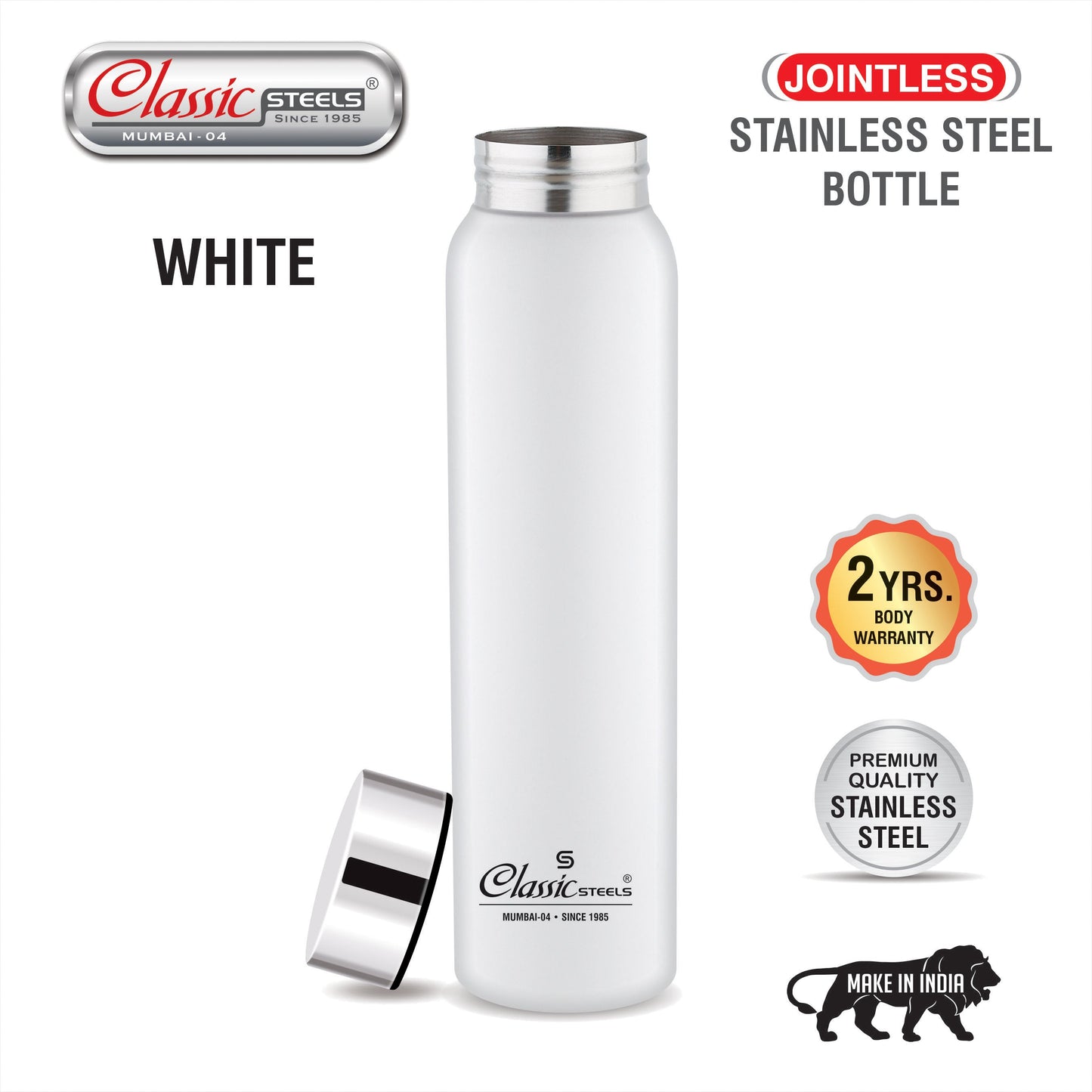 Jointless Bottle Single Wall Stainless Steel Water Bottle
