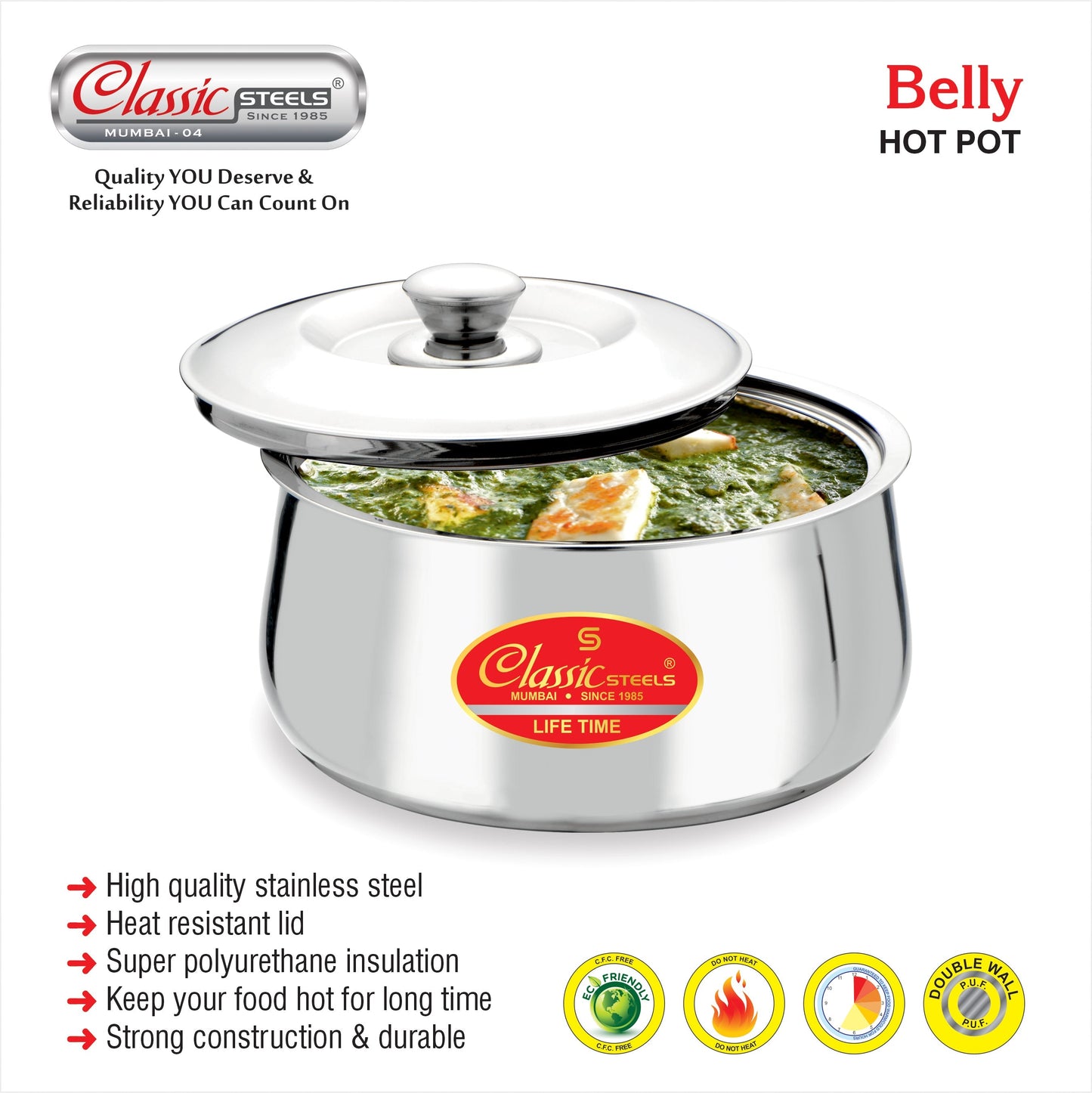 Evergreen Belly : Insulated Stainless Steel Hot Pot