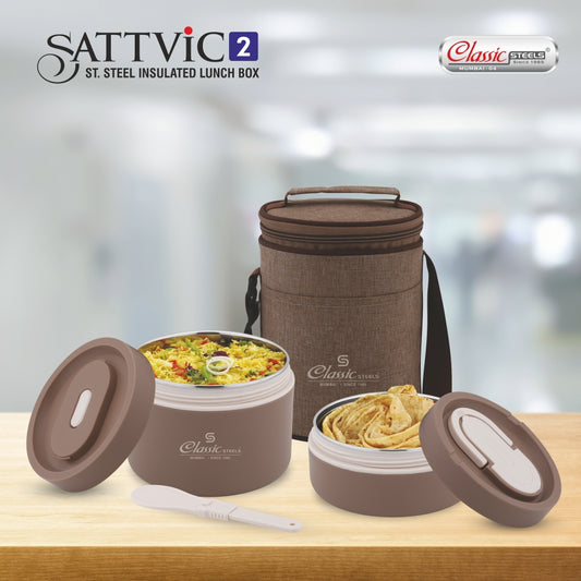 Sattvic 2 pcs Insulated Lunch Box