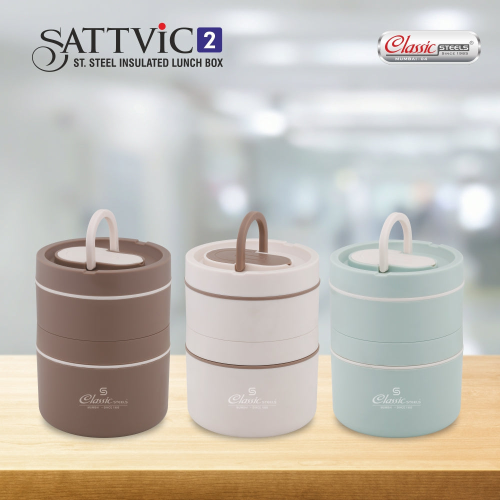 Sattvic 2 pcs Insulated Lunch Box