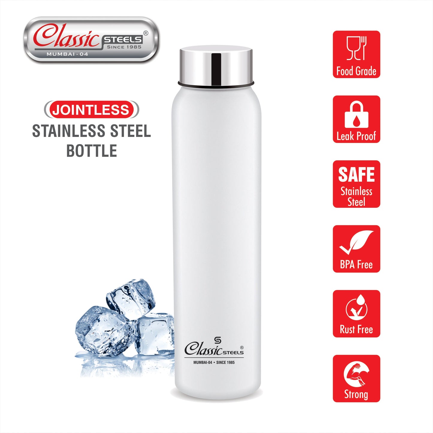 Jointless Bottle : Single Wall Stainless Steel Bottle Classic Steels