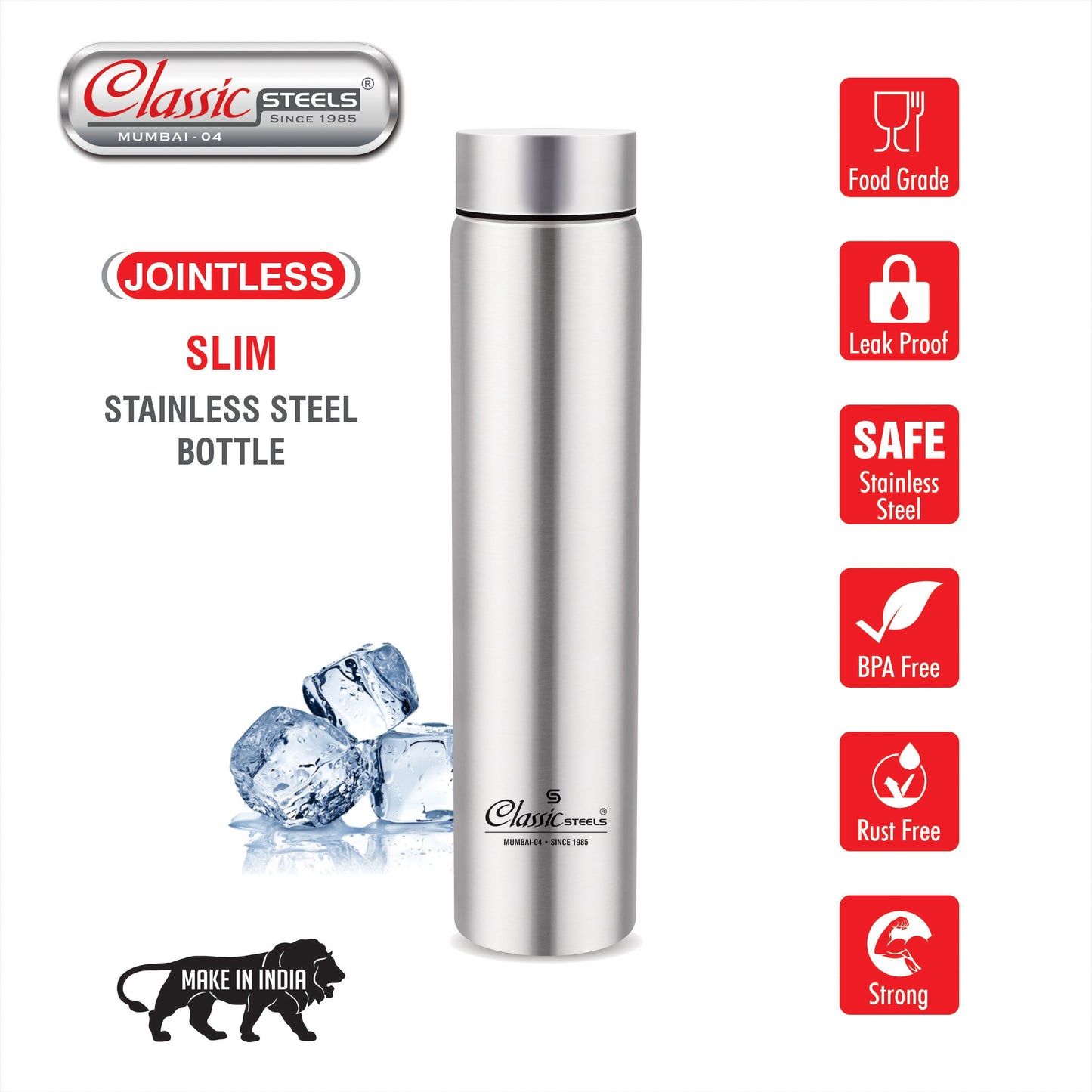 Slim (jointless) Single Wall Stainless Steel Classic Steels