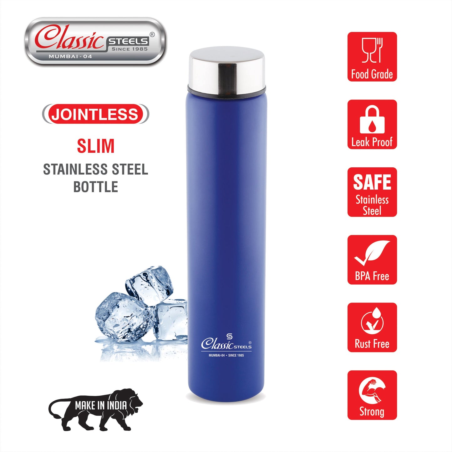 Slim (jointless) Single Wall Stainless Steel Classic Steels